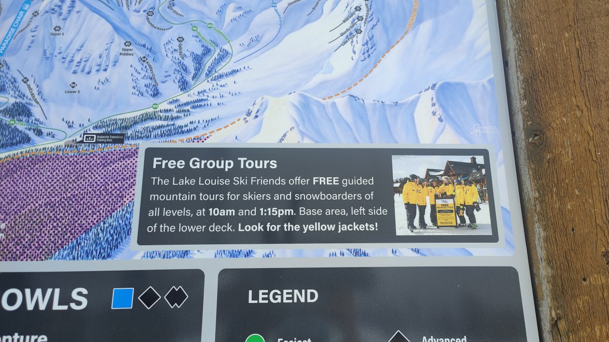 Plan des pistes de Lake Louise